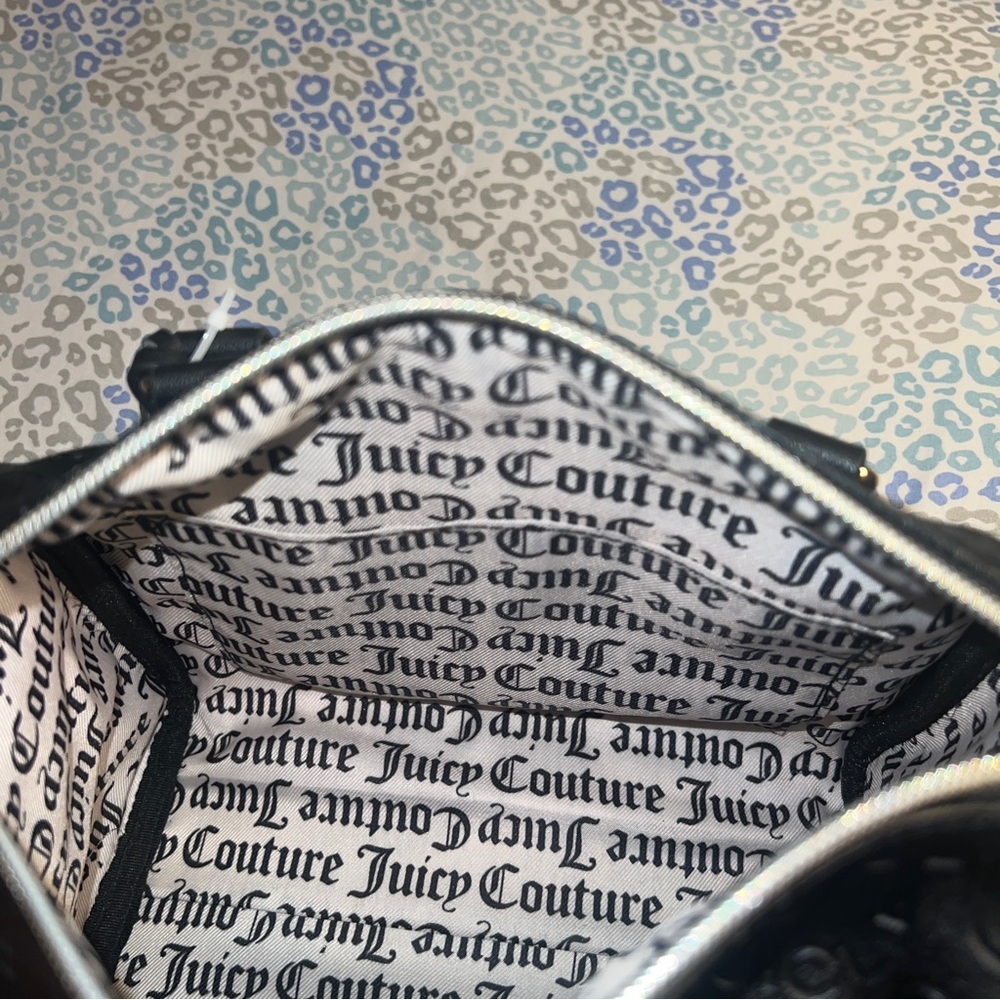 New Black Juicy Couture Purse Licorice Satchel Barrel Bag MSRP $99 Embossed - Picture 4 of 6